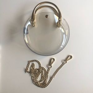 LAST CHANCE Brandy Melville Clear Round Purse Gold